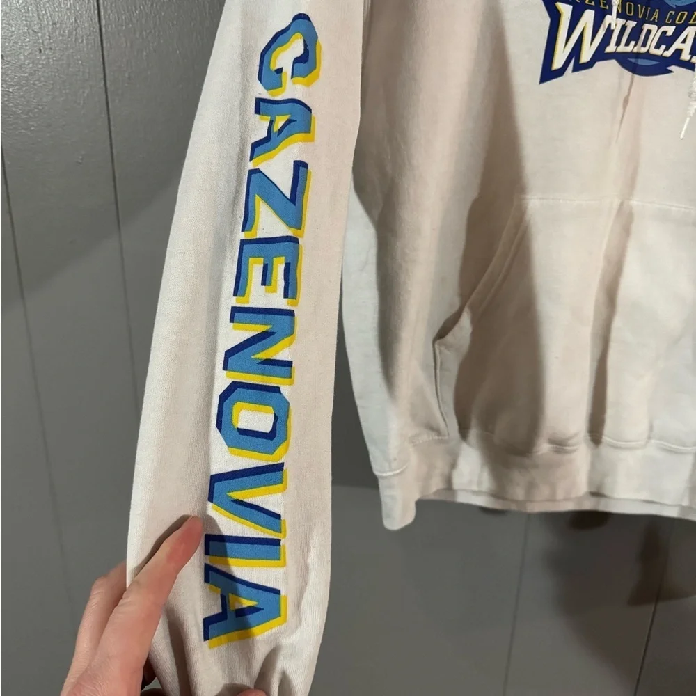 Vtg Mens M Champion Casanova Wildcats Pullover Graphic Print Hoodie NCAA 2 Sided